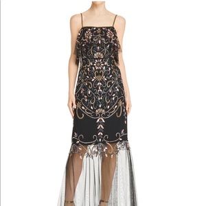 Adian Mattox - Embellished Illusion-Hem Gown